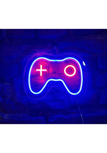 Oyuncu Konsolu Neon Led Duvar Aydınlatması Küçük