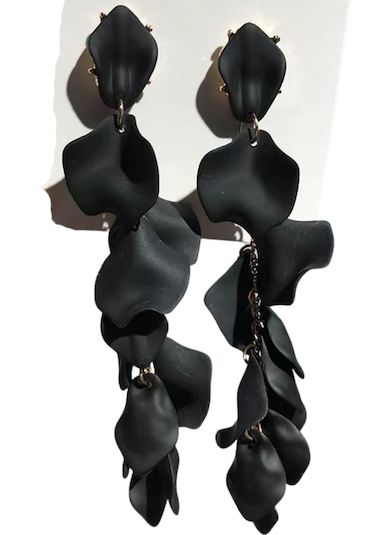 Omark Cotton Black Falls Küpe Siyah