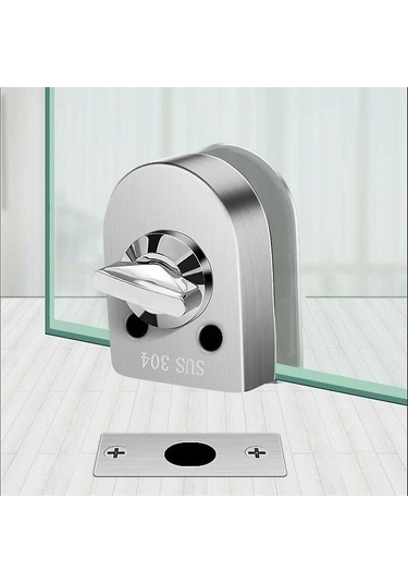 Kapı Kilidi Hırsızlığa Karşı Cam Kapı Güvenliği 10-12mm Paslanmaz Çelik Mandal Açma/kapatma Ev Otel Ofis Banyo Kullanımı, 80 56mm