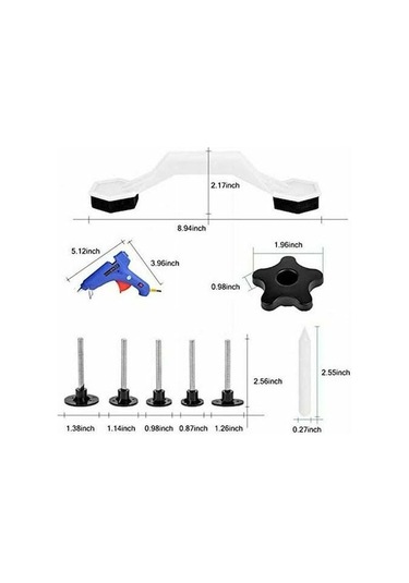Padalink Otomobil Gövde Çukuru Tamiri Seti - Çekme Ve Isıtma Aracı + Kauçuk Çubuklar - Dıy Tamir Gereçleri - Avrupa Standartı