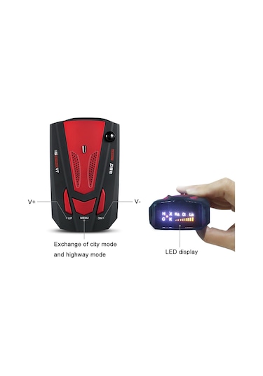 Konesam V7 Arabalık Radar Tespit Cihazı, İngilizce-rusça Desteği, Kırmızı Renk