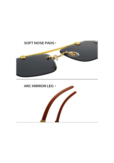 Retro Baskı ÇerçevesizKare Güneş Gözlüğü Kadın Altın Aslan Dekorasyon Güneş Gözlükleri Erkek Gölgelikler Şeffaf