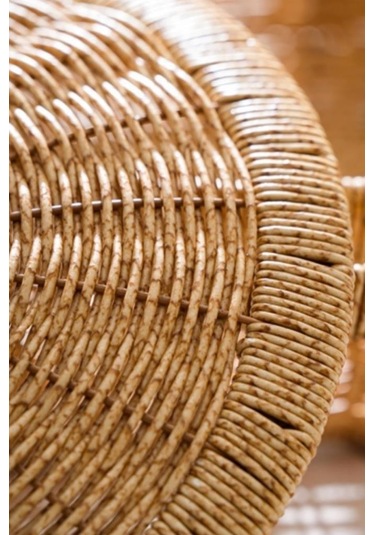 Digithome Rattan Hasır Kapaklı C Ok Amac Lı Depolama Mutfak Banyo Sepeti 28.5 Cm - Kahverengi Kahverengi