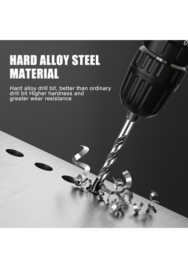 Yunboo Carbide Uçlu 5'li Matkap Ucu Seti: 6/6/8/10/12mm, Fesleğen Tipi, Cam/çini/beton Delme, Toz Temizleme, Kararlı Tutuş