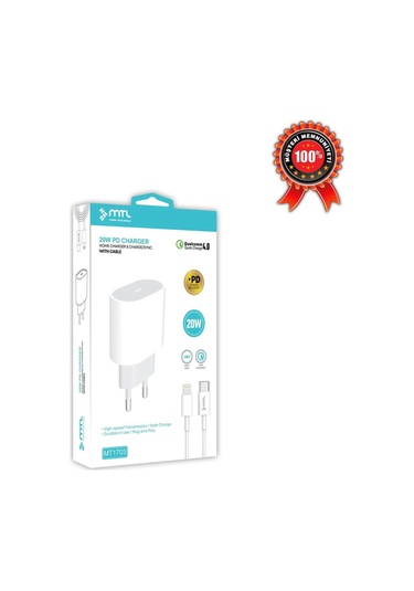 İphone Xr Uyumlu Lightning Pd Type-c Girişli 20w Şarj Seti Mt-a1703