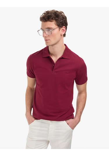 Pierre Cardin Erkek Bordo Tişört Basic 50325323-vr014