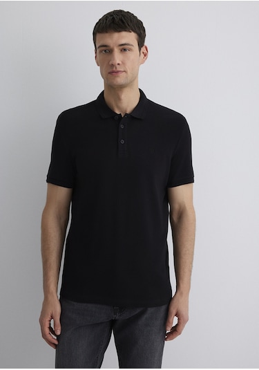 Mavi - Siyah Polo Tişört 064946-21842-Siyah