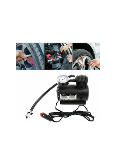 Hombey 12v Elektrikli Araç Lastik Hava Pompası 300psı, Fonksiyonel Kompresör, Kolay Taşınabilir, Frenbol, Basketbol Vb. İçin Uygun, Acil Kullanım