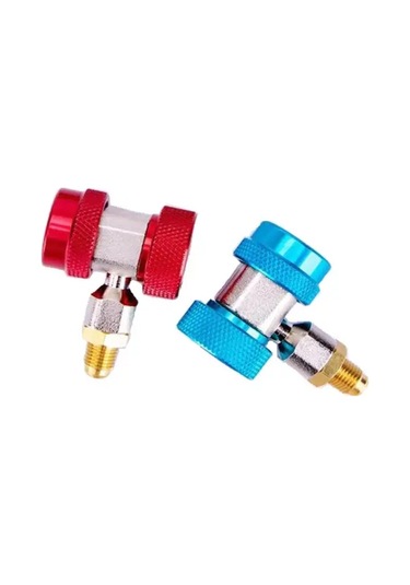 Dashanshop 2 Adet R134a Ayar Bağlantı Adaptörü 1 4 İnç Sae Hvac Soğutucu Dolum Vana Seti