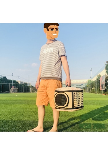 Cbtx Eva Taşınabilir Katlanır Pet Tote Evcil Hayvan Taşıma Çantası Bej