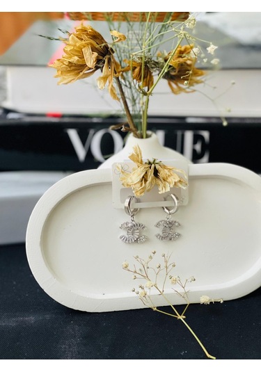 Zirkon Taşlı Su Yolu Sallatılı Model Çelik Küpe