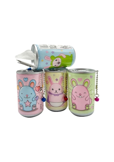 New-max Sevimli Tavşan Figrülü Aksesuarlı Islak Mendil 4'lü Paket Toplam 96 Yaprak 24 4