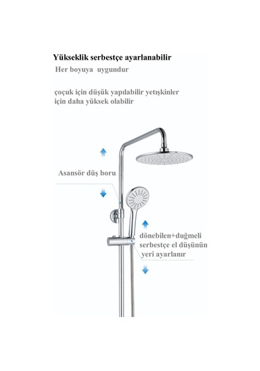 Fleko Banyo Krom Çelık Dus Setı Diğer