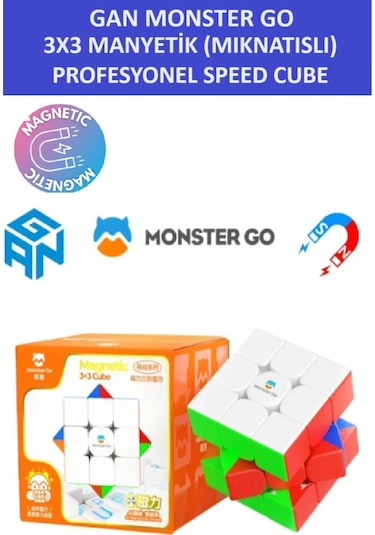 Mg356 M 3x3 Mıknatıslı Manyetik Zeka Küpü - Profesyonel Speed Cube - Sabır Küpü -