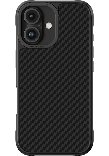 İphone 16 Uyumlu Kılıf Magsafe Şarj Özellikli 1500d Aramid Fiber Amazingthing Titan Max Serisi Kapak Siyah