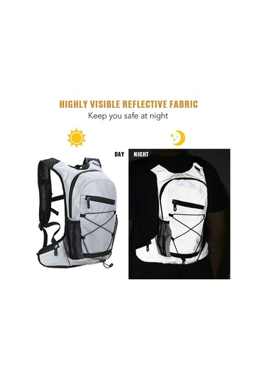 Hidrasyon Sırt Çantası, 8l Yüksek Görünürlük Yansıtıcı Bisiklet Hidrasyon Sırt Çantası Açık Hava Sporları Yürüyüş Yürüyüş Sırt Çantası Seyahat Gündüzü Omuz Çantası Altın