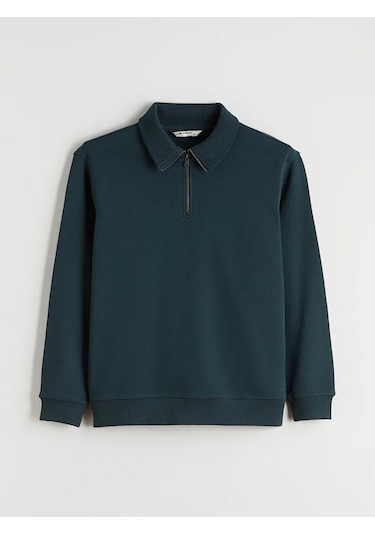 Lc Waikiki Petrol Dik Yaka Erkek Sweatshirt