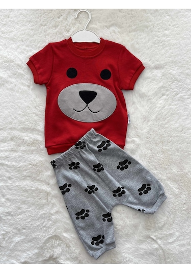 Köpekli Yazlık Takım Kırmızı