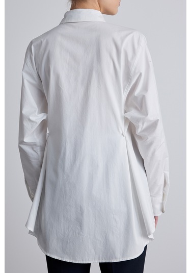 Bel Ayarlamalı Gömlek Ekru Ekru