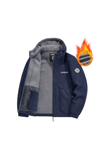 Snapbuy Kapüşonlu, Polar Erkek Ceket Lacivert