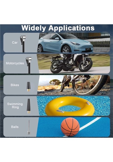 Jialan Taşınabilir Şişirme Pompası Hava Kompresörü Led Büyük