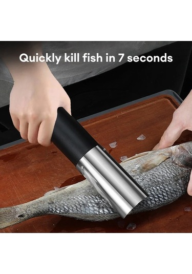 Ambition Taşınabilir Elektrikli Balık Kazıyıcı Su Geçirmez Siyah Balık Temizleme Aleti Siyah