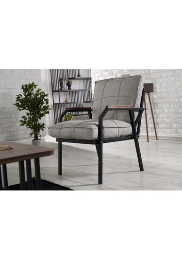 Mygusi Hayal Balkon, Bahçe, Cafe - Metal Kanepe Koltuk Takımı 2+1+1 Sehaplı Açık Gri