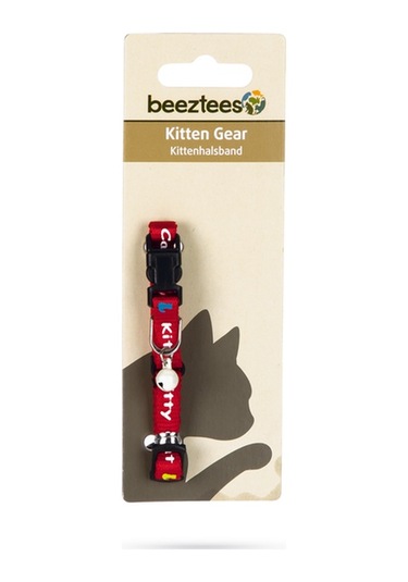 Beeztees Yavru Kedi Boyun Tasması, Zilli, Kırmızı, 17,5-23cm