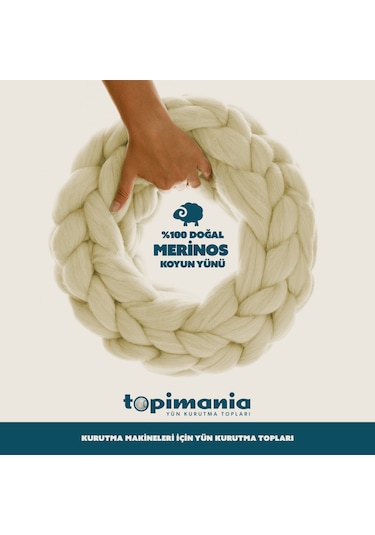 Topimania Doğal Yerli Üretim Yün Kurutma Topu 3 Adet Kurutma Topu