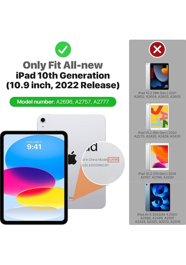 İpad 11 (A16) 2025 10. Nesil 10.9 Kılıf Yumuşak Kalem Bölmeli Akıllı Uyku Modlu Uyumlu a3354