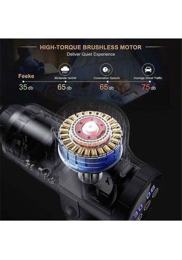 Ww Masaj Tabanca 30 Hızlar Lcd Masaj Tabancası Kas Siyah Gun Masaj Mg47229-siyah Siyah