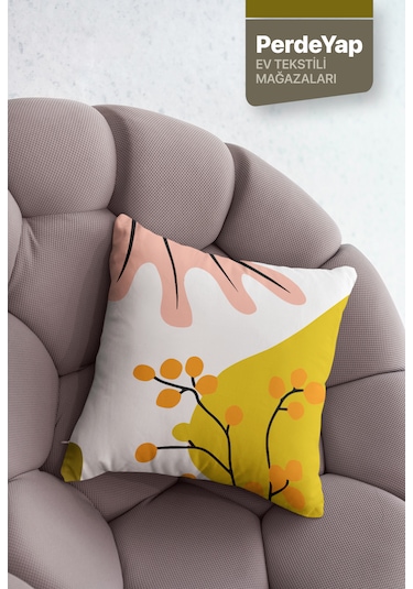 Tropikal Orman Çiçekleri Desenli 4lü Kırlent Kılıfı