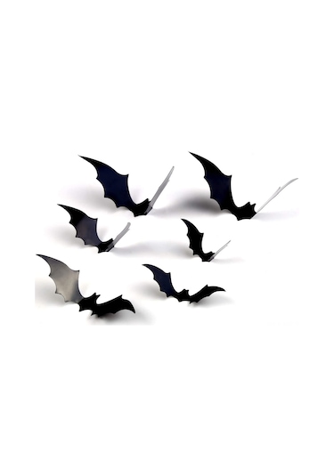 Mufunye Halloween 3d Gerçekçi Kanatlı Yarasa Sticker, Yeniden Kullanıma Uygun, Temiz Yüzeylere Uygulanabilir Dekoratif Dekal Diğer