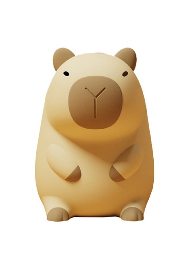 Vkemall Kapibara Desenli Led Şarjlı Yatak Odası Lambası - Uyku Arkadaşı, Dokunarak Aç/kapat Sari