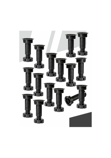 Centr Mebel'noj Furnitury Plastikten Ayarlanabilir Mobilya Ayaklığı, 16 Adet 307374722 Siyah