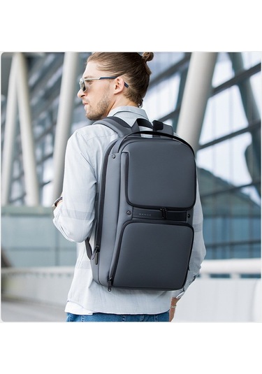 Bange BG-7261 USB Şarj Portlu Laptop Notebook Sırt Çantası Gri