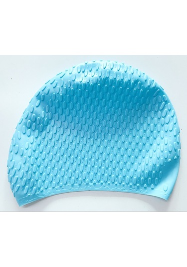 Geeroyoo Erkek Kadın Silikon Yüzüklü Yüzük Şapka Uzun Saçlılar İçin Su Koruyucu Spor Şapka Toplu Satış Mavi Diğer