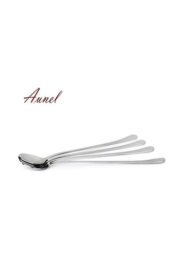 Fantastik Ev Mutfak Aracı 4 Adet Uzun Yuvarlak Paslanmaz Çelik Kahve Ballı Dondurma Kaşıkları