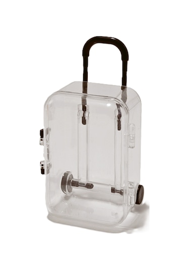 Kangvka Mini Valiz Desenli Masaüstü Organizer - Şeffaf Siyah 5x3.8x7.5cm - Küçük Aksesuar Ve Eşya Saklama Kutusu Çok Renkli