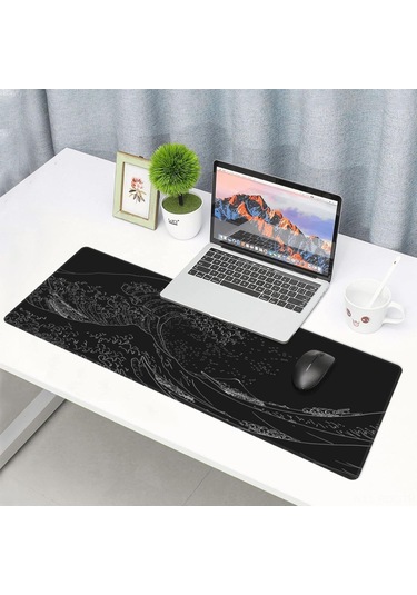 Ruicoo Japon Deniz Dalgası Tasarımı Geniş Oyun Ve Ofis Mousepad İ, 3 Mm Kaymaz Taban, 31.5 X 11.8 İnç