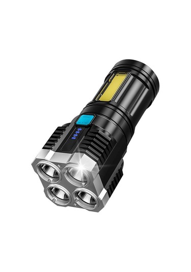 Jian Fan Dışa Mekan Dört Işık Led Çok Fonksiyonlu El Feneri Siyah