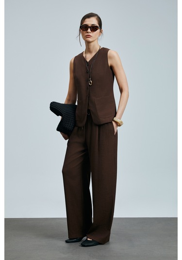 Lufian Dıana Kadın Pantolon Kahverengi Kahverengi 121190021100400 Kahverengi