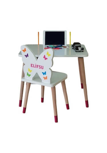 Ahşap Çocuk Oyun Ve Aktivite Masa Sandalye Takımı Tekli Beyaz