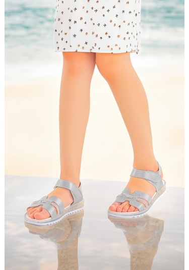 Kiko Kids Kız Çocuk Sandalet Arz 2345 Gümüş