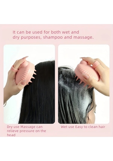 Elmpaly Pembe Lambano Silikon Saç Fırçası: Yumuşak, Dayanıklı, Masajlı Ve Şampuan Dispanseri