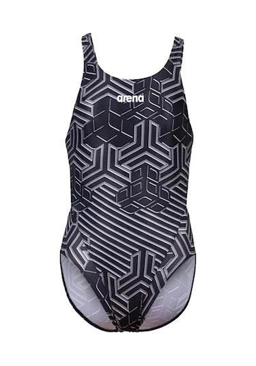 Arena Kıkko Kız Çocuk Yüzücü Mayosu Siyah-beyaz Siyah-beyaz