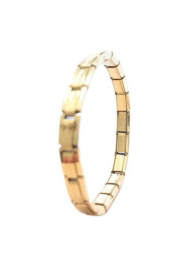 Çelik Bileklik İnce İtalyan Charm Model Unisex Erkek Kadın 3 Mm 18 Cm Altın Sarısı Gold Gold