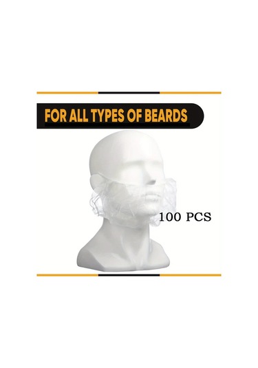 Willowhaven Beyaz 100 Adet Tam Kapsamlı Nefes Alabilir Sakal Filesi Erkek Berber Saç Maskesi