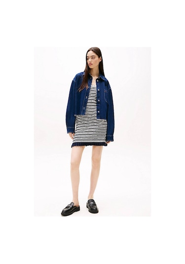 Tommy Jeans Kadın Gömlek-dw0dw20567 Denim Blue Çok Renkli