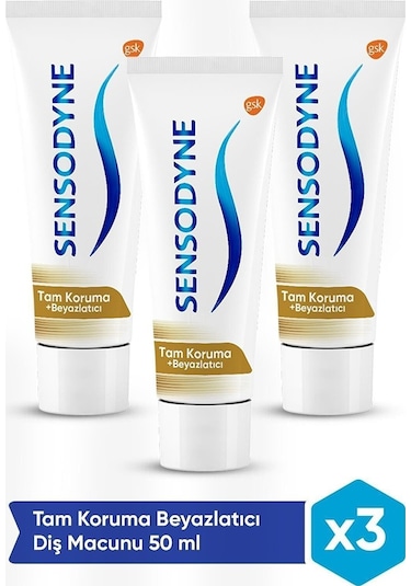 Sensodyne Tam Koruma + Beyazlatıcı Diş Macunu 3 x 50 ML